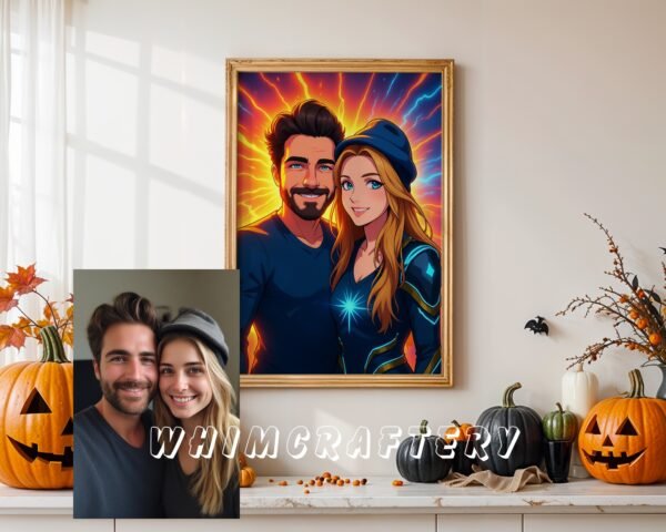 2c_mockup Fantasy Custom Anime Portrait from Photo | Personalized Digital Anime Drawing