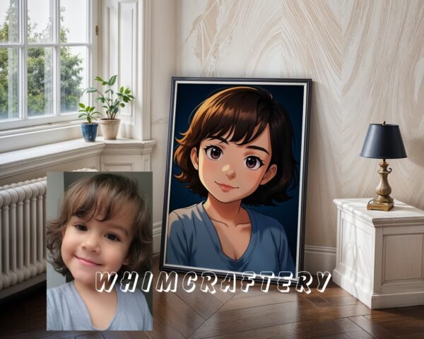 F10_8c_mockup Unique Custom Anime Portrait from Photo | Personalized Digital Anime Drawing