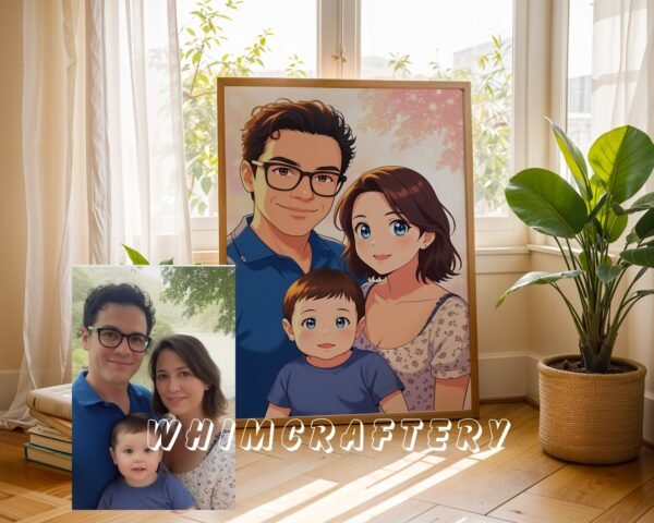 F11_1c_mockup Pastel Custom Anime Portrait from Photo | Personalized Digital Anime Drawing