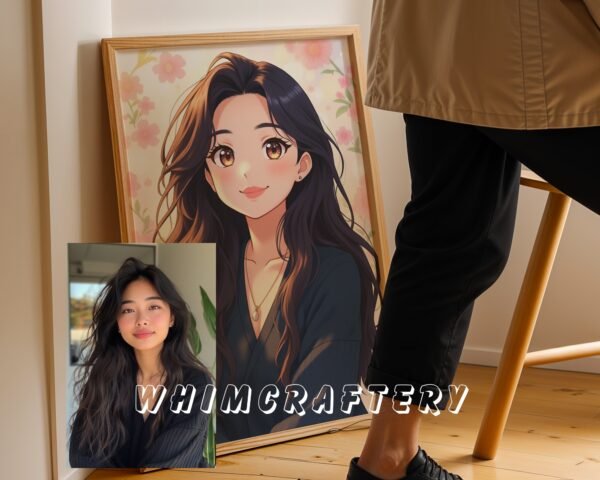 F11_3c_mockup Pastel Custom Anime Portrait from Photo | Personalized Digital Anime Drawing