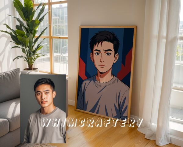 F12_3c_mockup Whimsical Custom Anime Portrait from Photo | Personalized Digital Anime Drawing