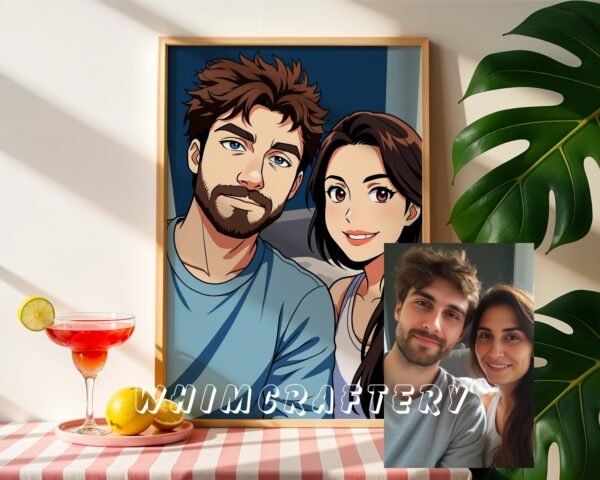 F12_6c_mockup Whimsical Custom Anime Portrait from Photo | Personalized Digital Anime Drawing