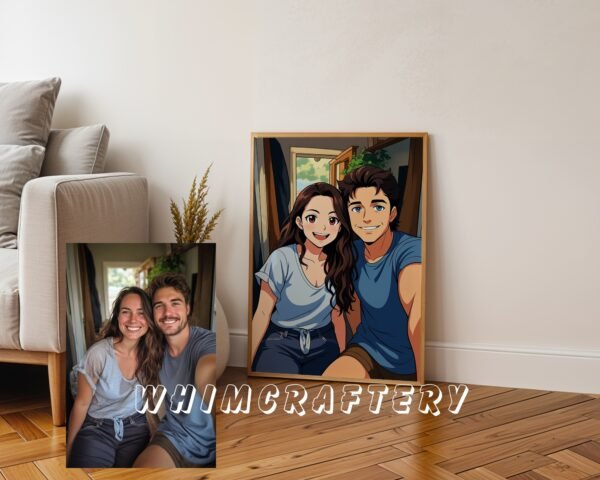 F12_7c_mockup Whimsical Custom Anime Portrait from Photo | Personalized Digital Anime Drawing