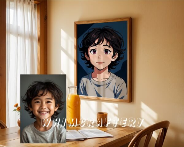 F12_9c_mockup Whimsical Custom Anime Portrait from Photo | Personalized Digital Anime Drawing