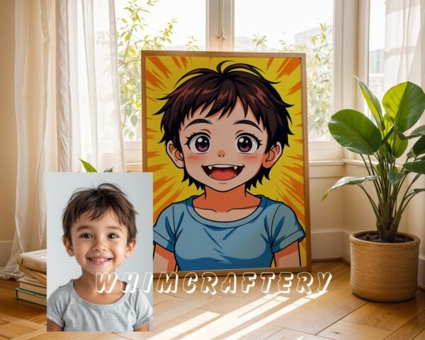 F13_10c_mockup Whimsical Custom Anime Portrait from Photo | Personalized Digital Anime Drawing
