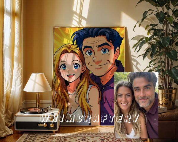 F13_3c_mockup Whimsical Custom Anime Portrait from Photo | Personalized Digital Anime Drawing