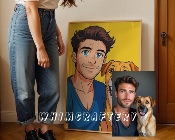 F13_7c_mockup Whimsical Custom Anime Portrait from Photo | Personalized Digital Anime Drawing