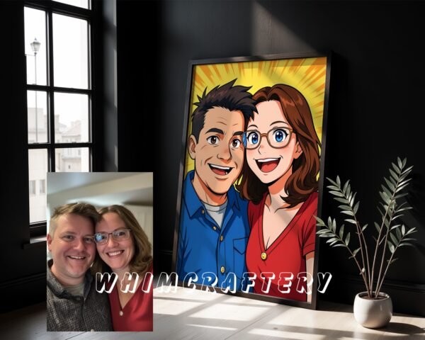 F13_8c_mockup Whimsical Custom Anime Portrait from Photo | Personalized Digital Anime Drawing