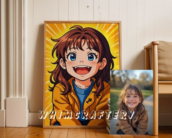F13_9c_mockup Whimsical Custom Anime Portrait from Photo | Personalized Digital Anime Drawing
