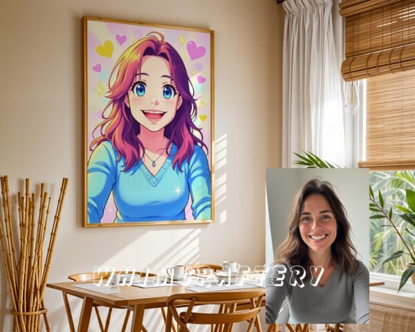 F15_6c_mockup Joyful Custom Anime Portrait from Photo | Personalized Digital Anime Drawing