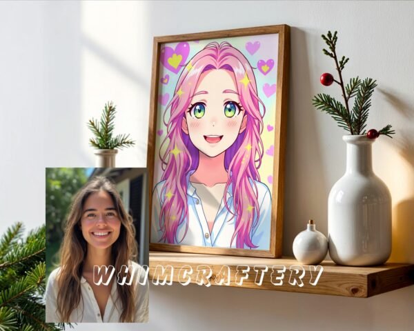 F15_7c_mockup Joyful Custom Anime Portrait from Photo | Personalized Digital Anime Drawing