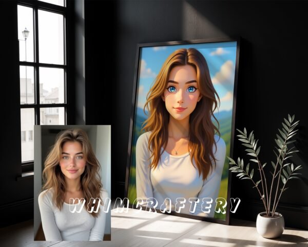 F16_2c_mockup Dreamy Custom Anime Portrait from Photo | Personalized Digital Anime Drawing
