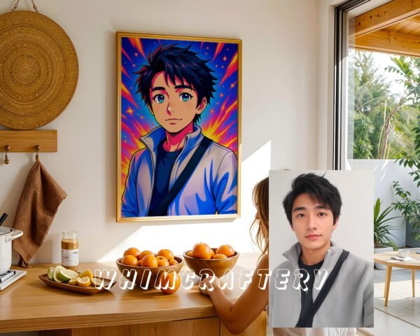 F17_1c_mockup Bold Custom Anime Portrait from Photo | Personalized Digital Anime Drawing