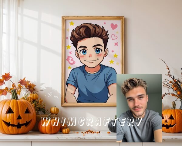 F18_2c_mockup Kawaii Custom Anime Portrait from Photo | Personalized Digital Anime Drawing