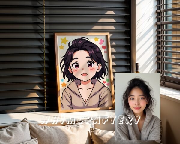 F18_3c_mockup Kawaii Custom Anime Portrait from Photo | Personalized Digital Anime Drawing