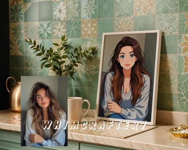 F19_2c_mockup Inspired Custom Anime Portrait from Photo | Personalized Digital Anime Drawing