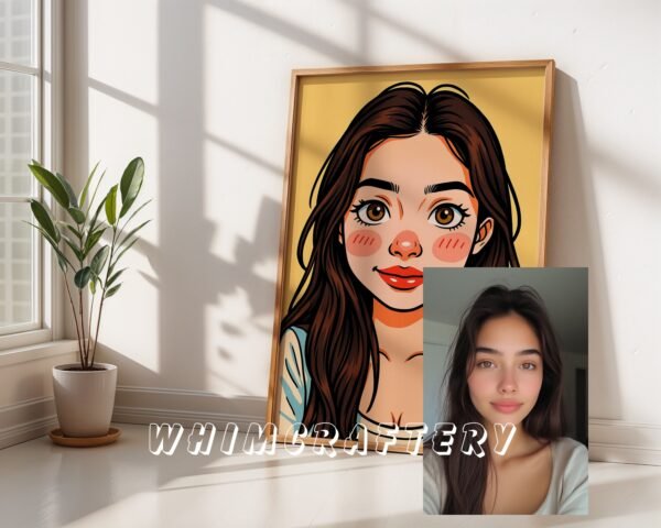 F1_3c_mockup Quirky Custom Anime Portrait from Photo | Personalized Digital Anime Drawing