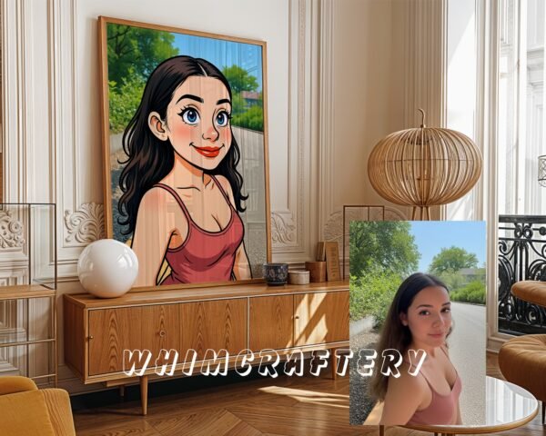 F1_4c_mockup Quirky Custom Anime Portrait from Photo | Personalized Digital Anime Drawing