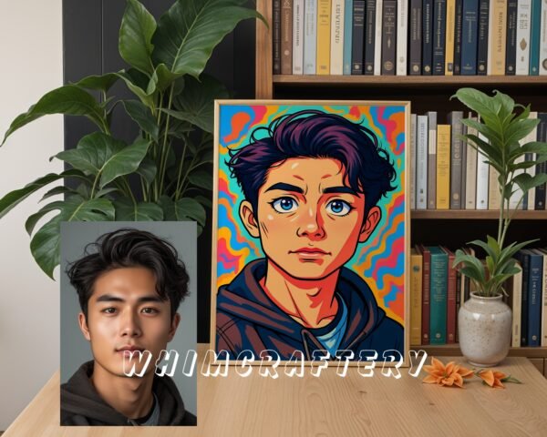 F22_3c_mockup Quirky Custom Anime Portrait from Photo | Personalized Digital Anime Drawing