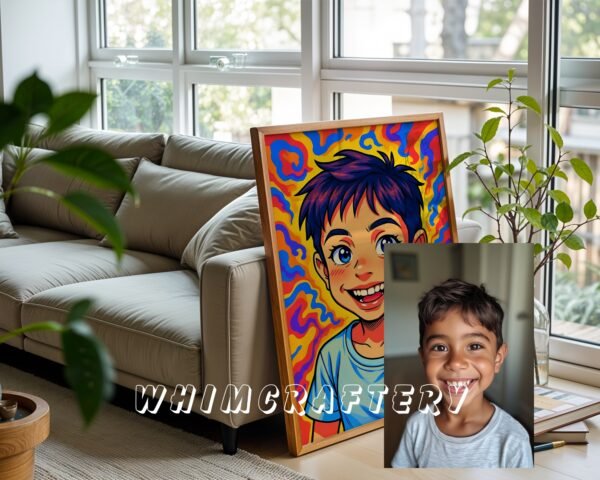 F22_9c_mockup Quirky Custom Anime Portrait from Photo | Personalized Digital Anime Drawing