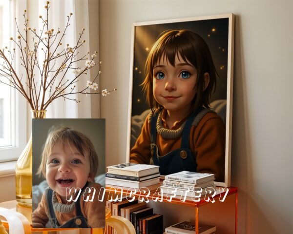 F24_9c_mockup Charming Custom Anime Portrait from Photo | Personalized Digital Anime Drawing