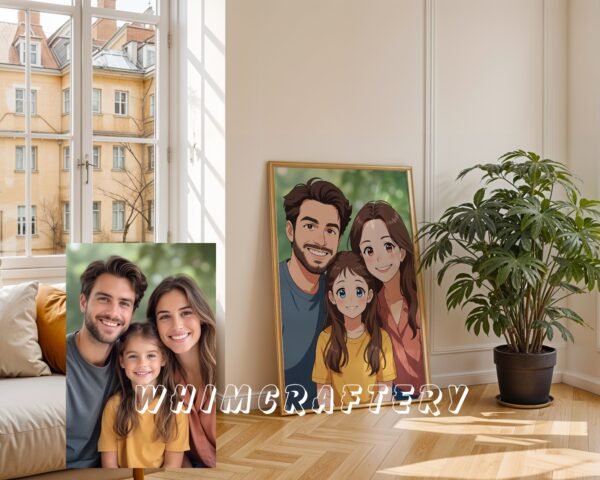 F25_10c_mockup Charming Custom Anime Portrait from Photo | Personalized Digital Anime Drawing
