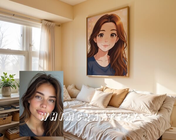 F25_3c_mockup Charming Custom Anime Portrait from Photo | Personalized Digital Anime Drawing