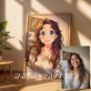 F25_6c_mockup Charming Custom Anime Portrait from Photo | Personalized Digital Anime Drawing