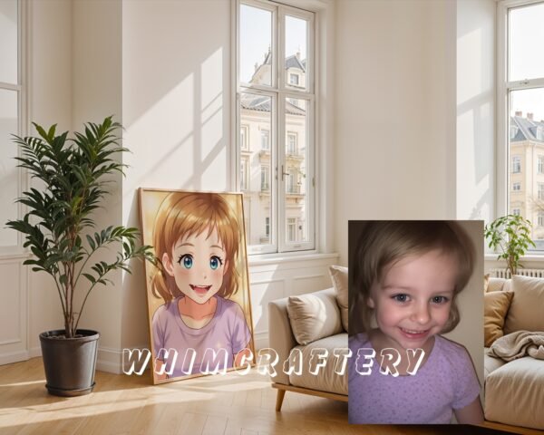 F25_8c_mockup Charming Custom Anime Portrait from Photo | Personalized Digital Anime Drawing