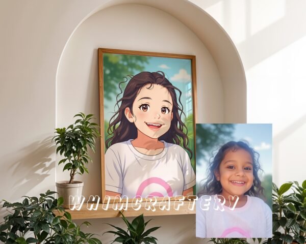 F25_9c_mockup Charming Custom Anime Portrait from Photo | Personalized Digital Anime Drawing