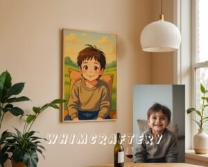 F26_10c_mockup Charming Custom Anime Portrait from Photo | Personalized Digital Anime Drawing