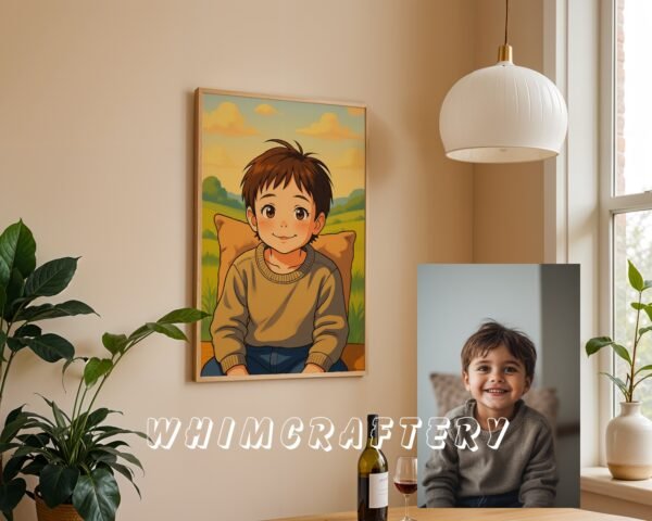F26_10c_mockup Charming Custom Anime Portrait from Photo | Personalized Digital Anime Drawing