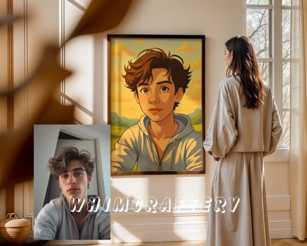 F26_1c_mockup Charming Custom Anime Portrait from Photo | Personalized Digital Anime Drawing