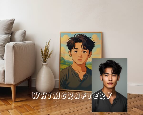 F26_5c_mockup Charming Custom Anime Portrait from Photo | Personalized Digital Anime Drawing