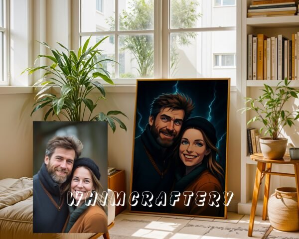 F27_4c_mockup Dark Custom Anime Portrait from Photo | Personalized Digital Anime Drawing