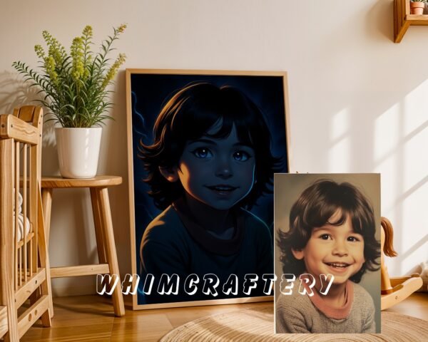 F27_6c_mockup Dark Custom Anime Portrait from Photo | Personalized Digital Anime Drawing