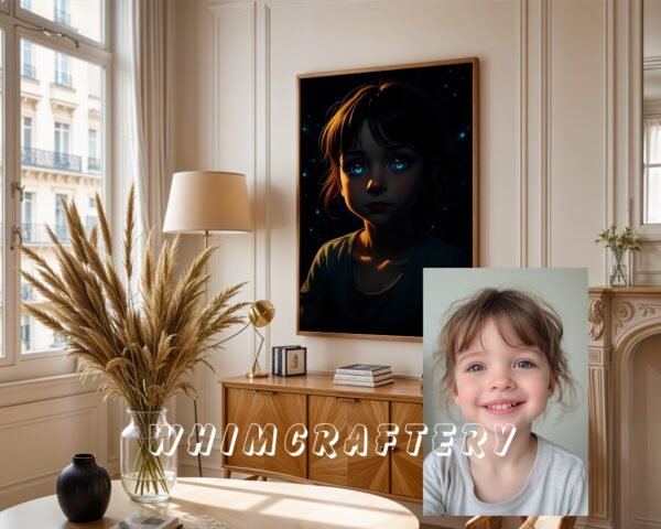 F27_9c_mockup Dark Custom Anime Portrait from Photo | Personalized Digital Anime Drawing