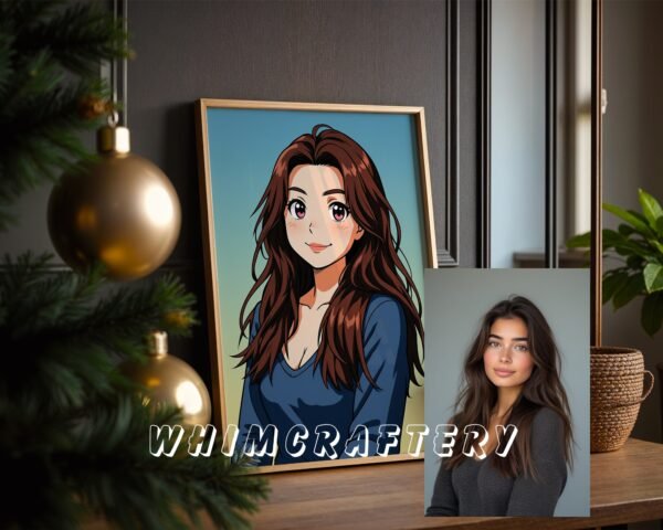 F28_4c_mockup Playful Custom Anime Portrait from Photo | Personalized Digital Anime Drawing