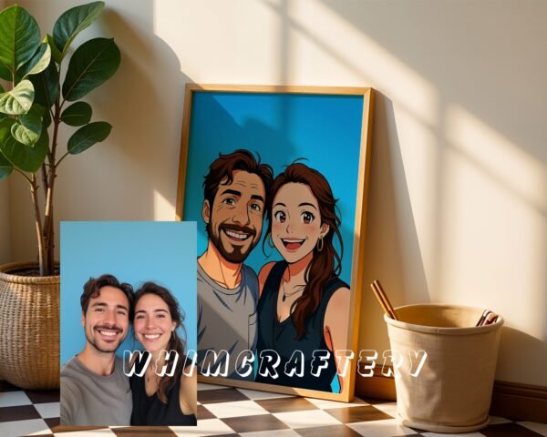 F28_7c_mockup Playful Custom Anime Portrait from Photo | Personalized Digital Anime Drawing