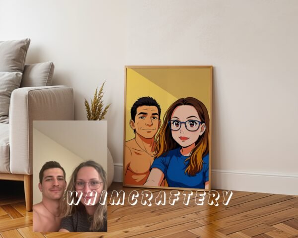 F28_8c_mockup Playful Custom Anime Portrait from Photo | Personalized Digital Anime Drawing