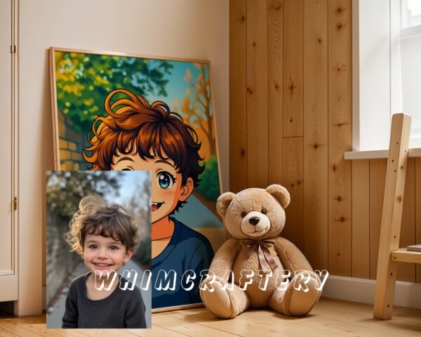 F28_9c_mockup Playful Custom Anime Portrait from Photo | Personalized Digital Anime Drawing