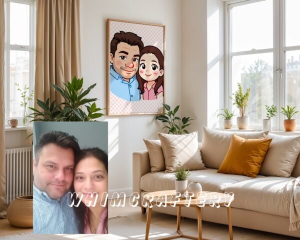 F29_4c_mockup Lovely Custom Anime Portrait from Photo | Personalized Digital Anime Drawing