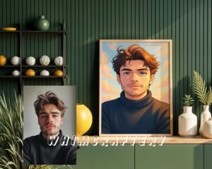 F2_10c_mockup Gentle Custom Anime Portrait from Photo | Personalized Digital Anime Drawing