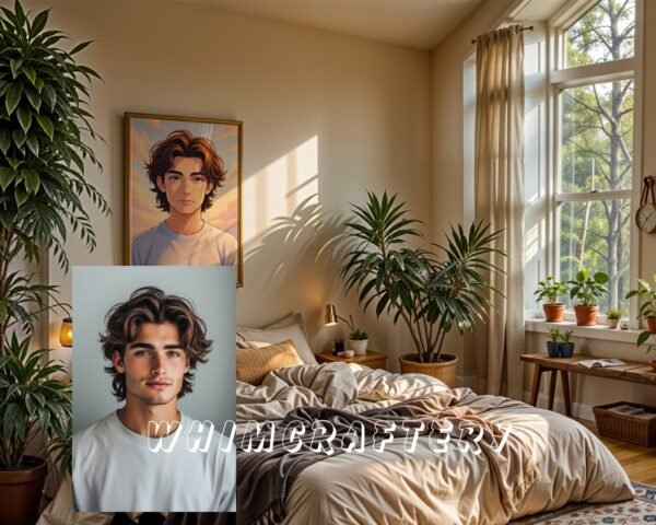 F2_2c_mockup Gentle Custom Anime Portrait from Photo | Personalized Digital Anime Drawing