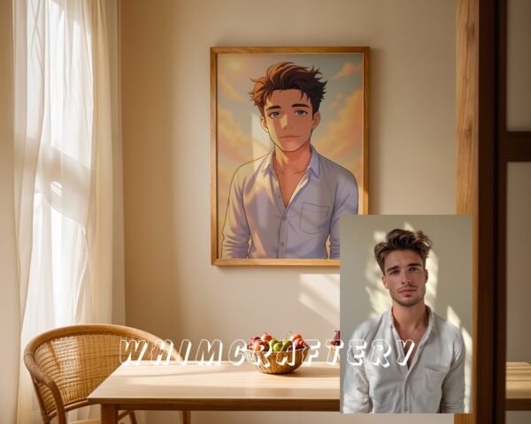 F2_5c_mockup Gentle Custom Anime Portrait from Photo | Personalized Digital Anime Drawing