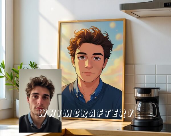 F2_8c_mockup Gentle Custom Anime Portrait from Photo | Personalized Digital Anime Drawing