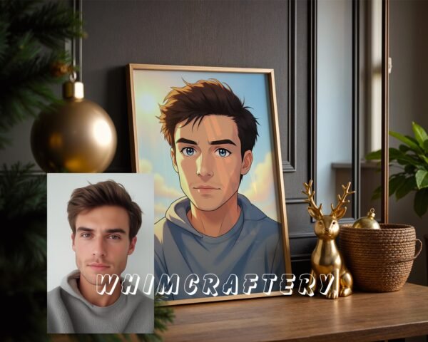 F2_9c_mockup Gentle Custom Anime Portrait from Photo | Personalized Digital Anime Drawing