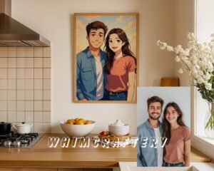 F3_10c_mockup Romantic Custom Anime Portrait from Photo | Personalized Digital Anime Drawing