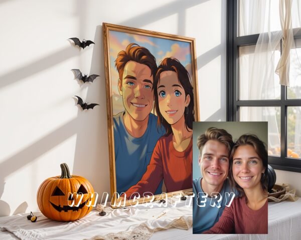 F3_5c_mockup Romantic Custom Anime Portrait from Photo | Personalized Digital Anime Drawing