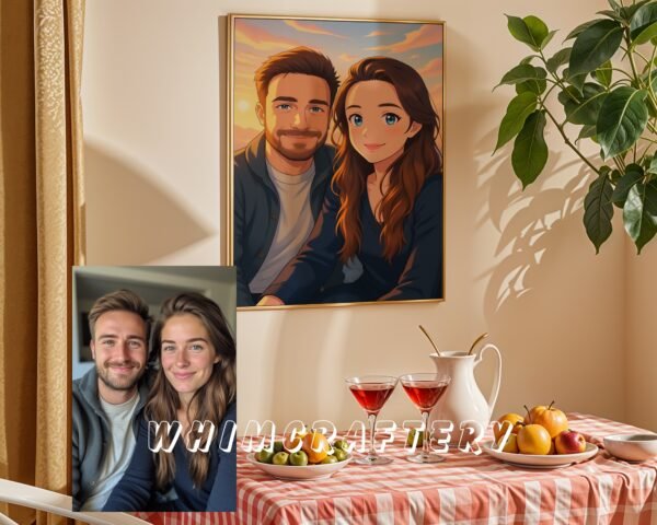 F3_9c_mockup Romantic Custom Anime Portrait from Photo | Personalized Digital Anime Drawing